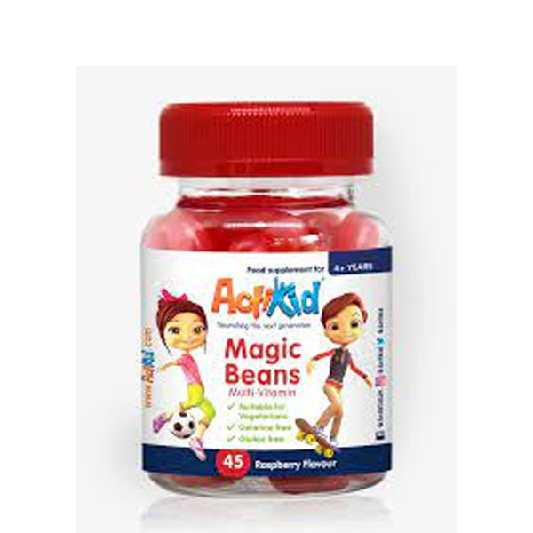 ActiKid® Magic Beans Multi-Vitamin Raspberry Flavour 45 pis