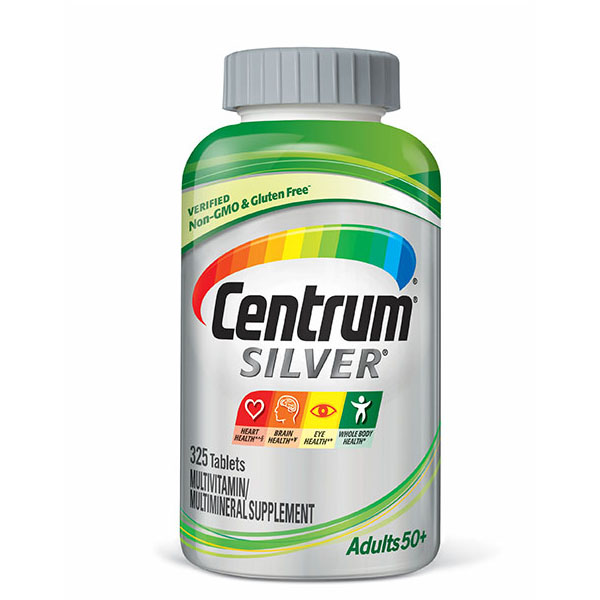 Centrum Silver Multivitamin for Adults 50+ Supplement with Vitamin D3, B Vitamins, Calcium and Antioxidants 325 Tablets