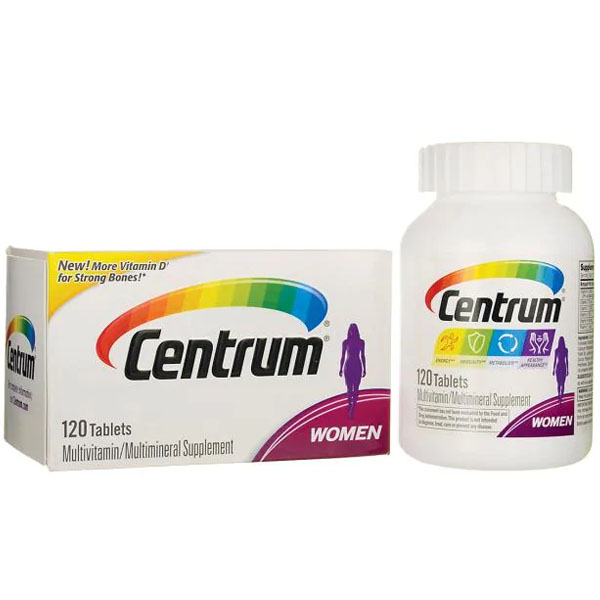 Centrum Women Multivitamin/Multimineral Supplement Vitamin D3 120 Tablets