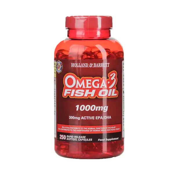 Holland & Barrett Omega 3 Fish Oil Concentrate 1000mg 250 Capsules