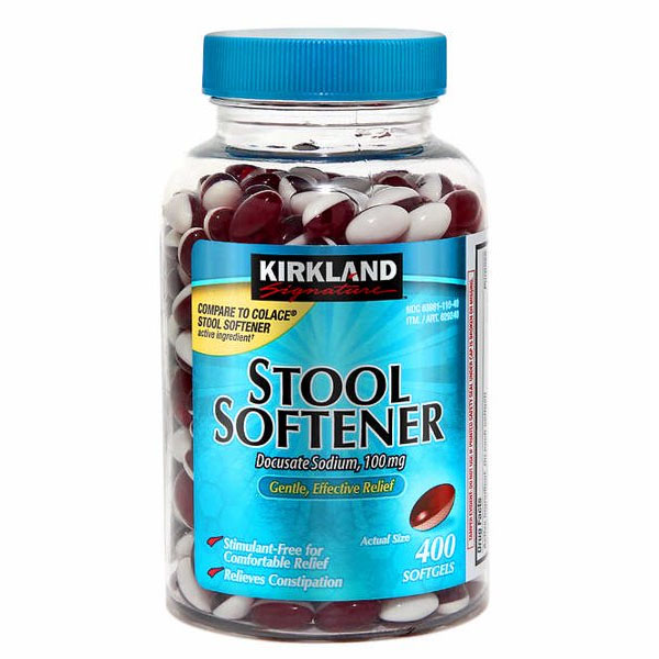 KIRKLAND Stool Softener Docusate Sodium 100 mg 400 Softgels
