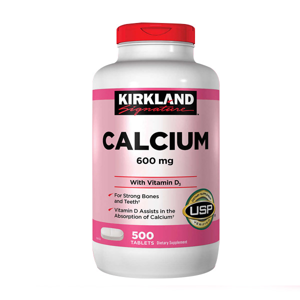 Kirkland Signature Calcium 600mg with Vitamin D3 500 Tablets