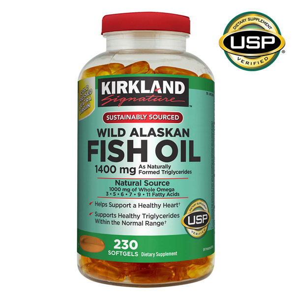 Kirkland Signature Expect More Wild Alaskan Fish Oil 1400 mg 230 Softgels