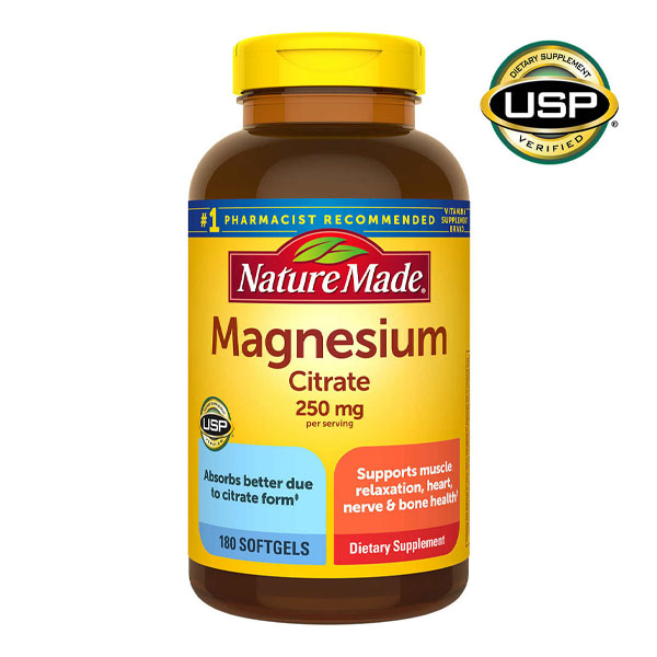Nature Made Magnesium Citrate 250 mg 180 Softgels
