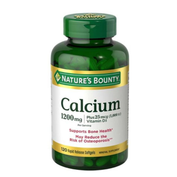 Nature’s Bounty Calcium + Vitamin D3 1200mg 120 Softgels in bd
