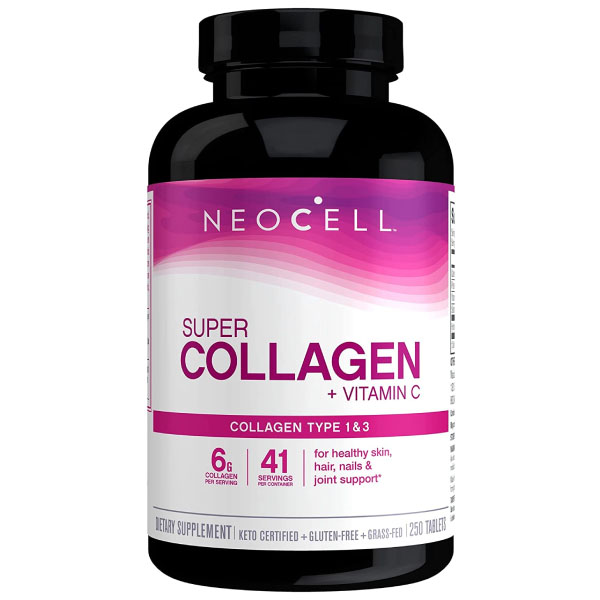 NeoCell Super Collagen + C 6,000mg Collagen Types 1 & 3 Plus Vitamin C 250 Tablets
