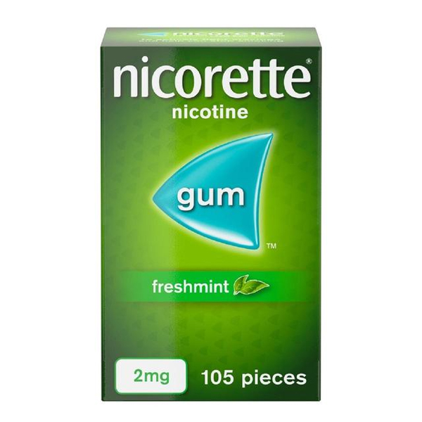 Nicorette Freshmint Chewing Gum, 2 mg, 105 Pieces in bd