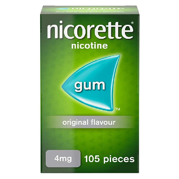 Nicorette Original 4mg Nicotine Gum 105 pieces (Stop Smoking Aid)