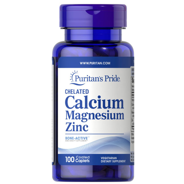 Puritan’s Pride Chelated Calcium Magnesium Zinc 100 Tablets
