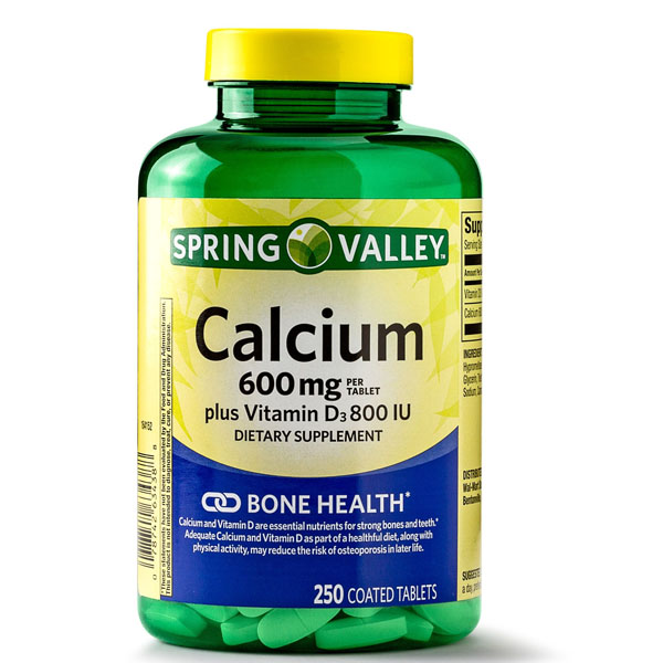 Spring Valley - Calcium 600 mg with Vitamin D3 800iu 250 Tablets