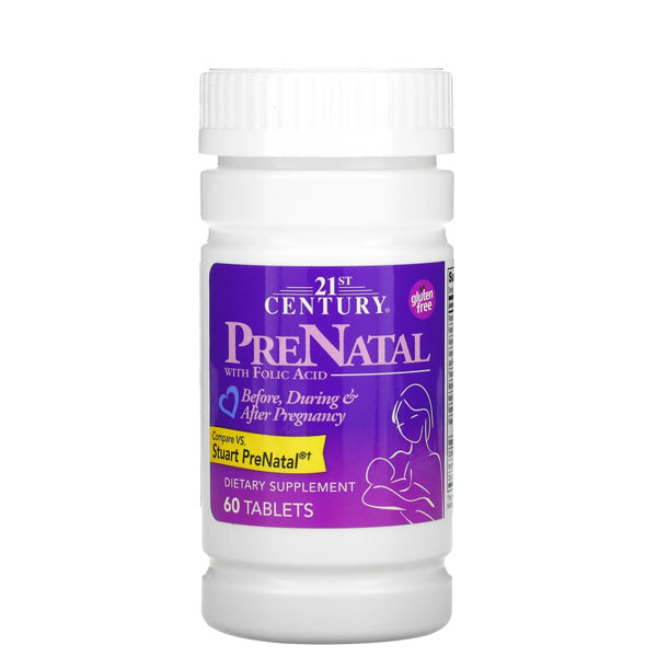 21st Century PreNatal with Folic Acid, 60 Tablets