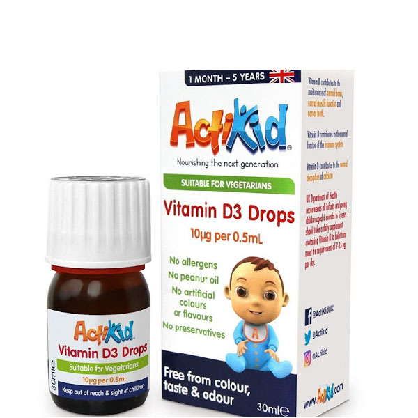 ActiKid® Vitamin D3 Drops 30ml (1 month- 5 years)
