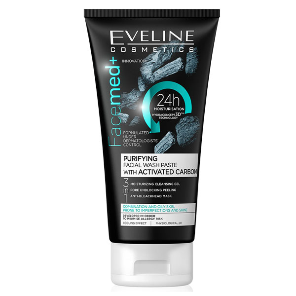 Eveline Facemed Purifying Facial Wash Gel with Activated Carbon 150ml