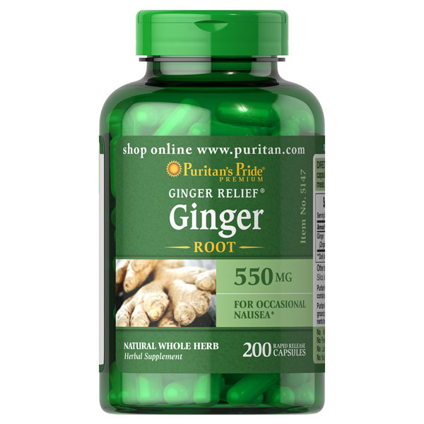 Ginger Root by Puritan's Pride® Supports Digestive Health* 550 Mg, 200 Capsules