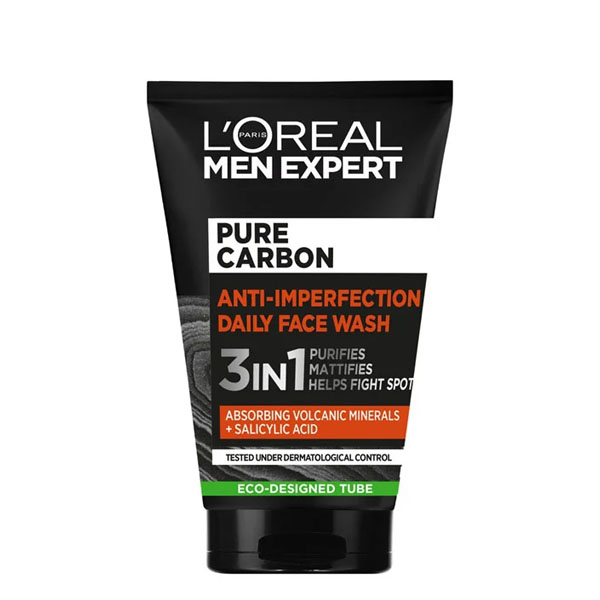 L'Oreal Men Expert Pure Carbon Anti-Imperfection 3in1 Daily Facial Wash 100ml