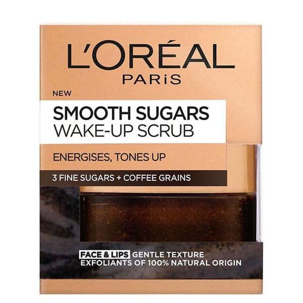 LOreal Paris Smooth Sugar Wake-Up Coffee Face and Lip Scrub 50ml