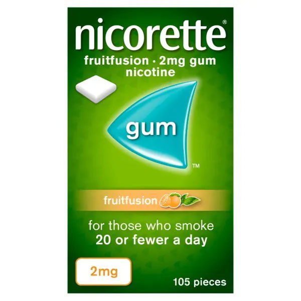 Nicorette FruitFusion 2mg Nicotine Gum 105 pieces (Stop Smoking Aid)