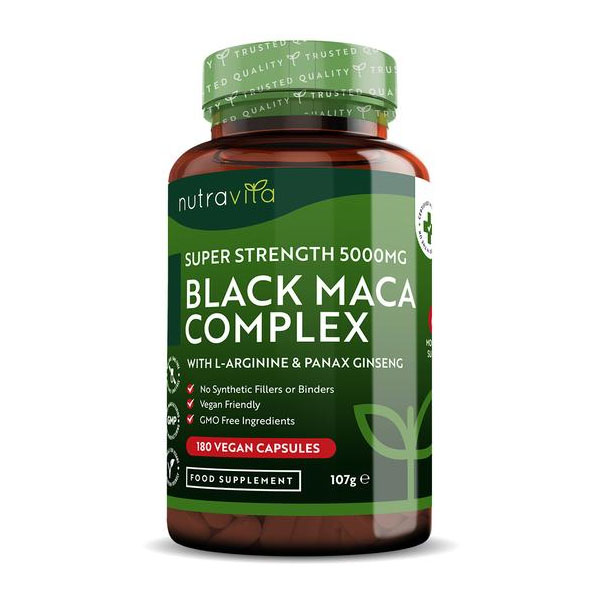 Nutravita Black Maca Root Complex 5000mg 180 Vegan Capsules