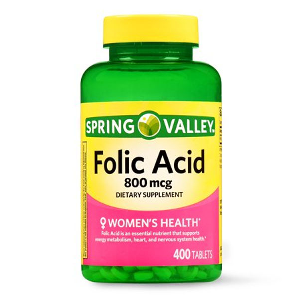 Spring Valley Folic Acid 800 mcg 400 Tablets