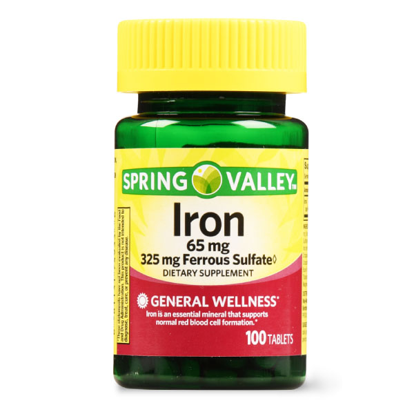 Spring Valley Iron 65mg 100 Tablets