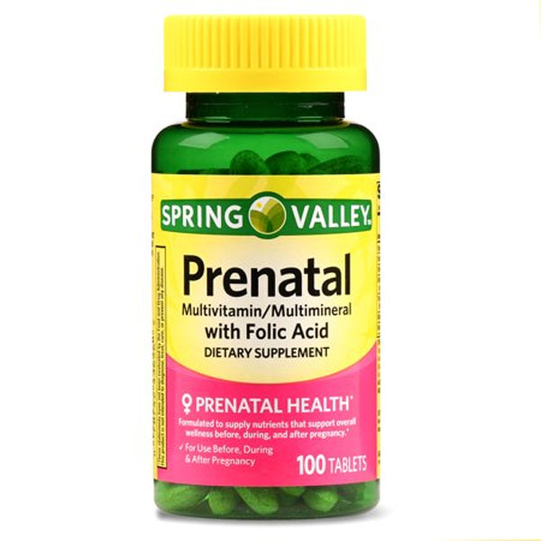 Spring Valley Prenatal Multivitamin-Multimineral & Folic Acid 100 Tablets