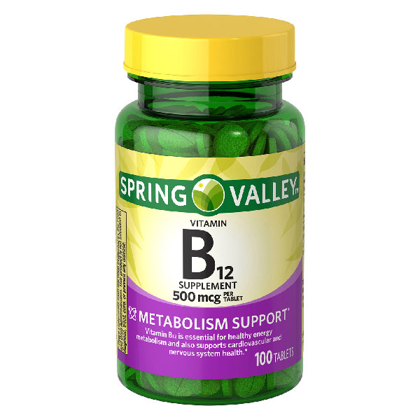 Spring Valley Vitamin B12 Tablets 500mcg 100 Count
