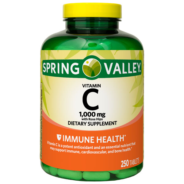 Spring Valley Vitamin C with Rose Hips 1000mg 100 Tablets