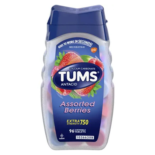 Tums Antacid Extra Strength 750 Assorted Berries 96 Tab