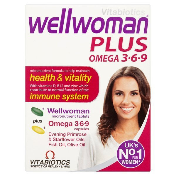 Vitabiotics Wellwoman Omega 3-6-9 56 capsule in a convenient pack.