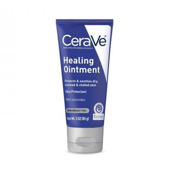 Cracked, chafed or extremely dry skin needs special care, and a healing ointment or balm that helps hydrate and soothe the skin can help you get the relief you need. A balm formulated with petrolatum, hyaluronic acid and ceramides provides extra hydration and helps restores the skin’s barrier while helping to temporarily protect and relieve chafed, chapped or cracked skin. When choosing a balm to treat compromised skin, look for one like CeraVe Healing Ointment, which is free from lanolin and fragrance to avoid irritation from these ingredients.