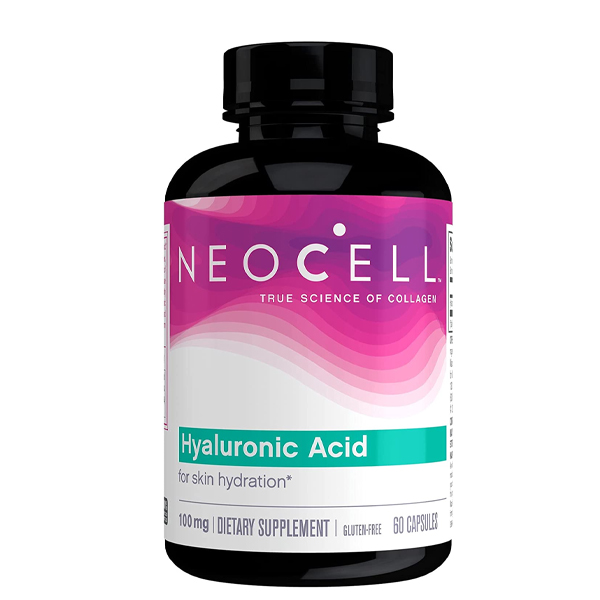 NeoCell Hyaluronic Acid, Daily Hydration for Skin Hydration & Suppleness, 100mg ,60 Capsules
