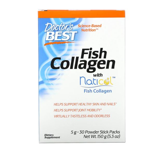 Doctor's Best Fish Collagen with Naticol, 5 g, 30 Powder Stick Packs