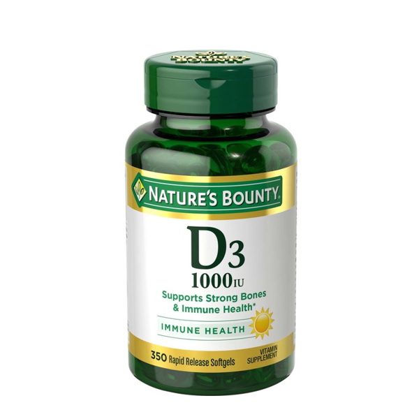 Nature's Bounty Vitamin D3 Softgels, 25 mcg, 1000 IU, 350 Ct