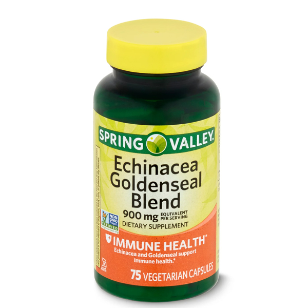 Spring Valley Echinacea Goldenseal Blend 900 mg 75 Capsules