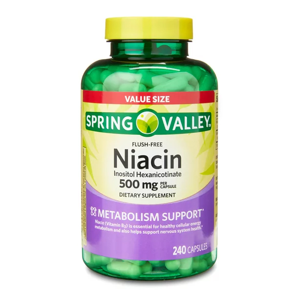 Spring Valley Niacin Supplement 500 mg Capsules 240 Capsules