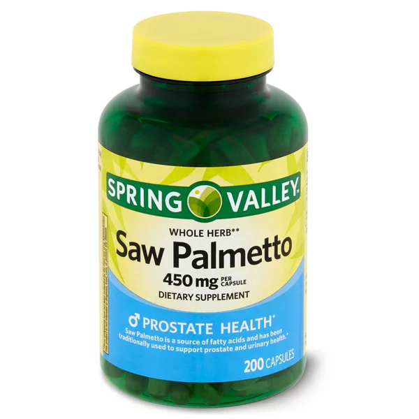 Spring Valley Saw Palmetto supplement Prostate 450mg 200 capsules