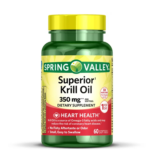 Spring Valley Superior Krill Oil Dietary Supplement 60 Softgels