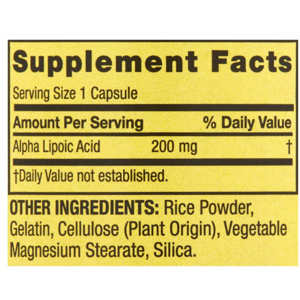 Spring Valley Alpha Lipoic Acid 200mg 100 Capsules