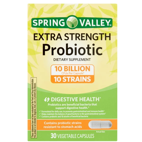Spring Valley Extra-Strength Probiotic Vegetable 30 Capsules