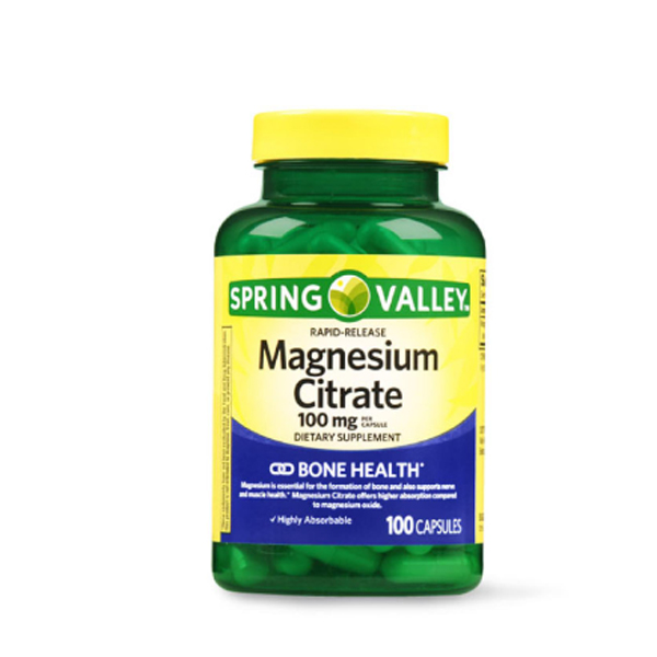 Spring Valley Rapid-Release Magnesium Citrate 100mg 100 Capsules