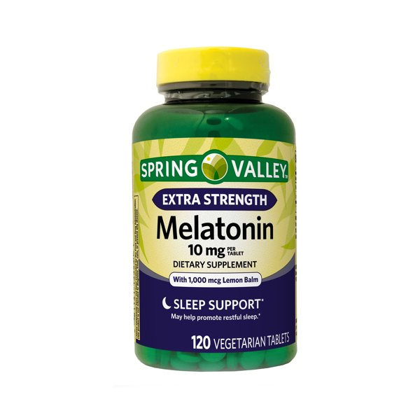 Spring Valley Extra Strength Melatonin Tablets Dietary Supplement, 10 mg, 120 Count
