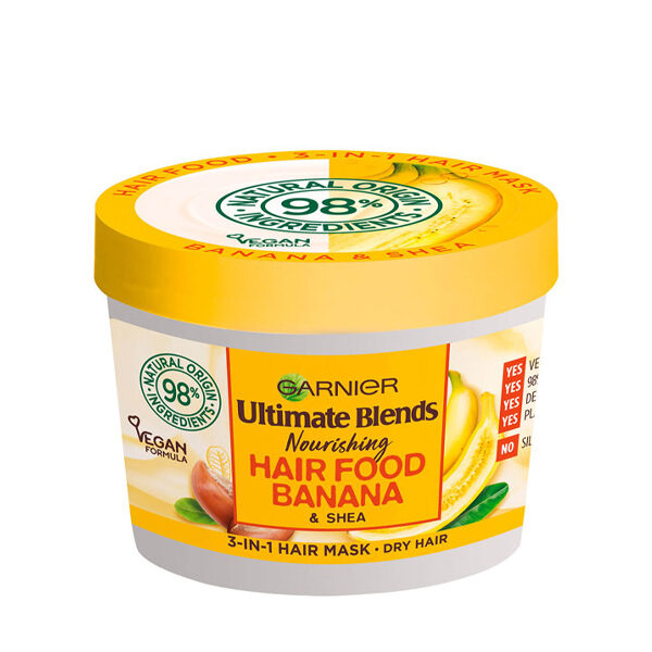 Garnier Ultimate Blends Hair Food Banana 3-In-1 Dry Hair Mask Treatment 390ml