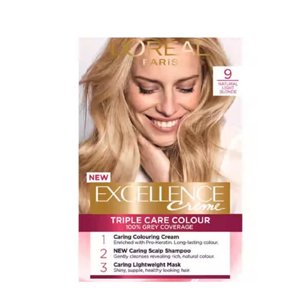 L'Oreal Paris Excellence Crème Permanent Hair Dye 9 Natural Light Blonde
