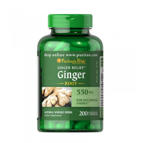 Ginger Root by Puritan's Pride® Supports Digestive Health 550 Mg, 200 Capsules