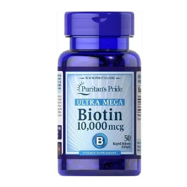 Puritan's Pride Biotin 10000mcg 50 Softgels