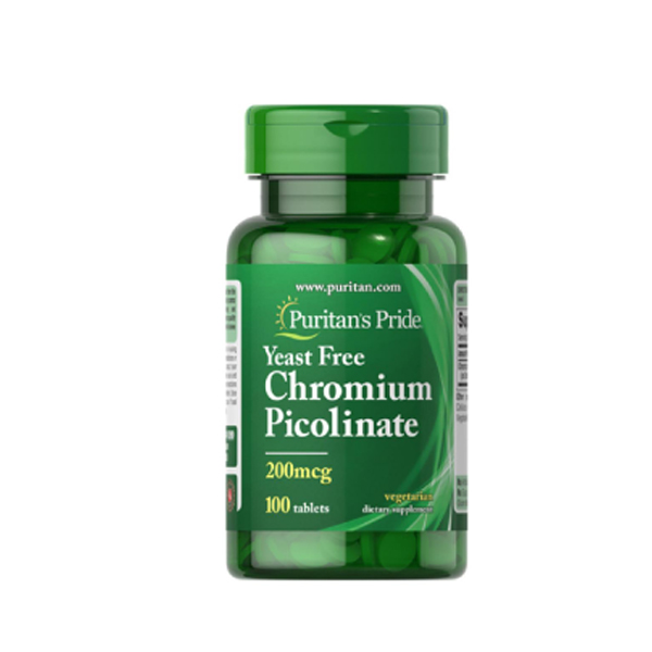 Puritan's Pride Chromium Picolinate 200 mcg Yeast Free 100 Tablets
