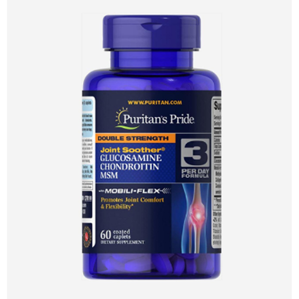 Puritan's Pride Double Strength Glucosamine, Chondroitin & MSM Joint Soother 60 Capsules