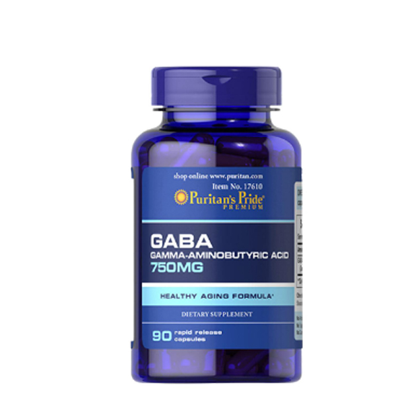 Puritan's Pride GABA (Gamma Aminobutyric Acid) 750 mg 90 Capsules
