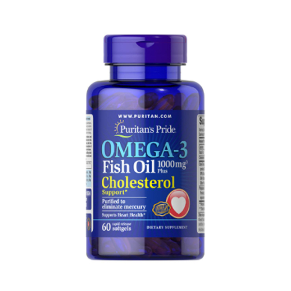 Puritan's Pride Omega-3 Fish Oil Plus Cholesterol Support 60 Softgels