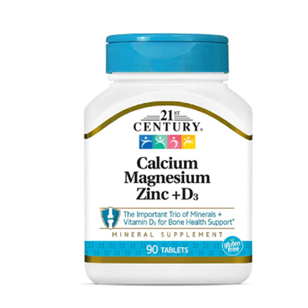 21st Century Calcium Magnesium Zinc +D3 90 Tablets